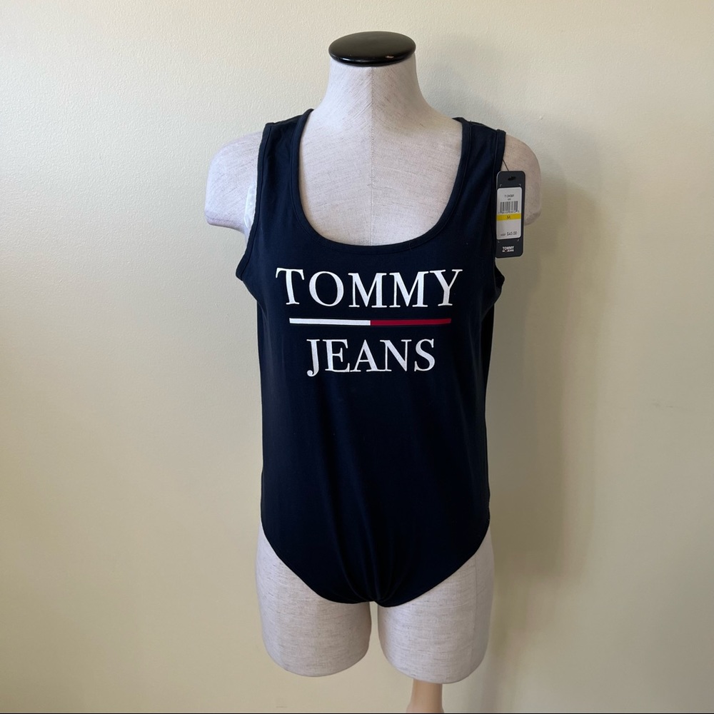NWT Navy Blue Tommy Hilfiger Tommy Jeans logo sleeveless Body Suit